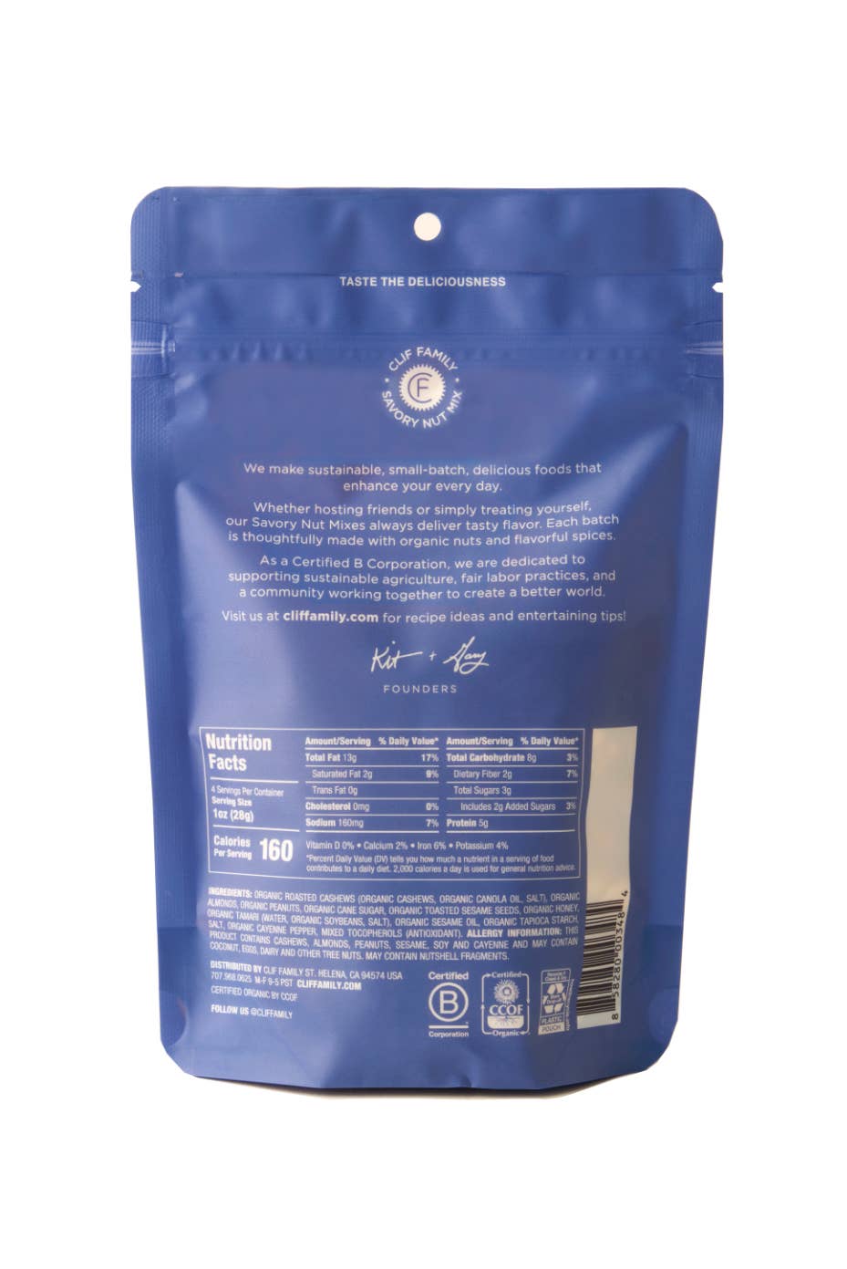 Clif Family Napa Valley, Certified B Corp Company - Organic Tamari Glazed Mixed Nuts