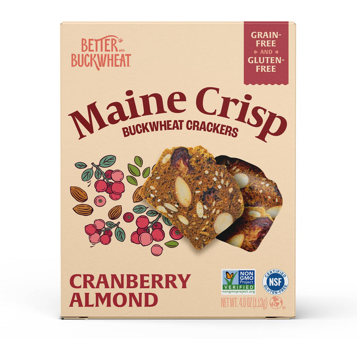 Maine Crisp | Better with Buckwheat - Cranberry Almond Crisps | Gluten-Free Crackers | Charcuterie