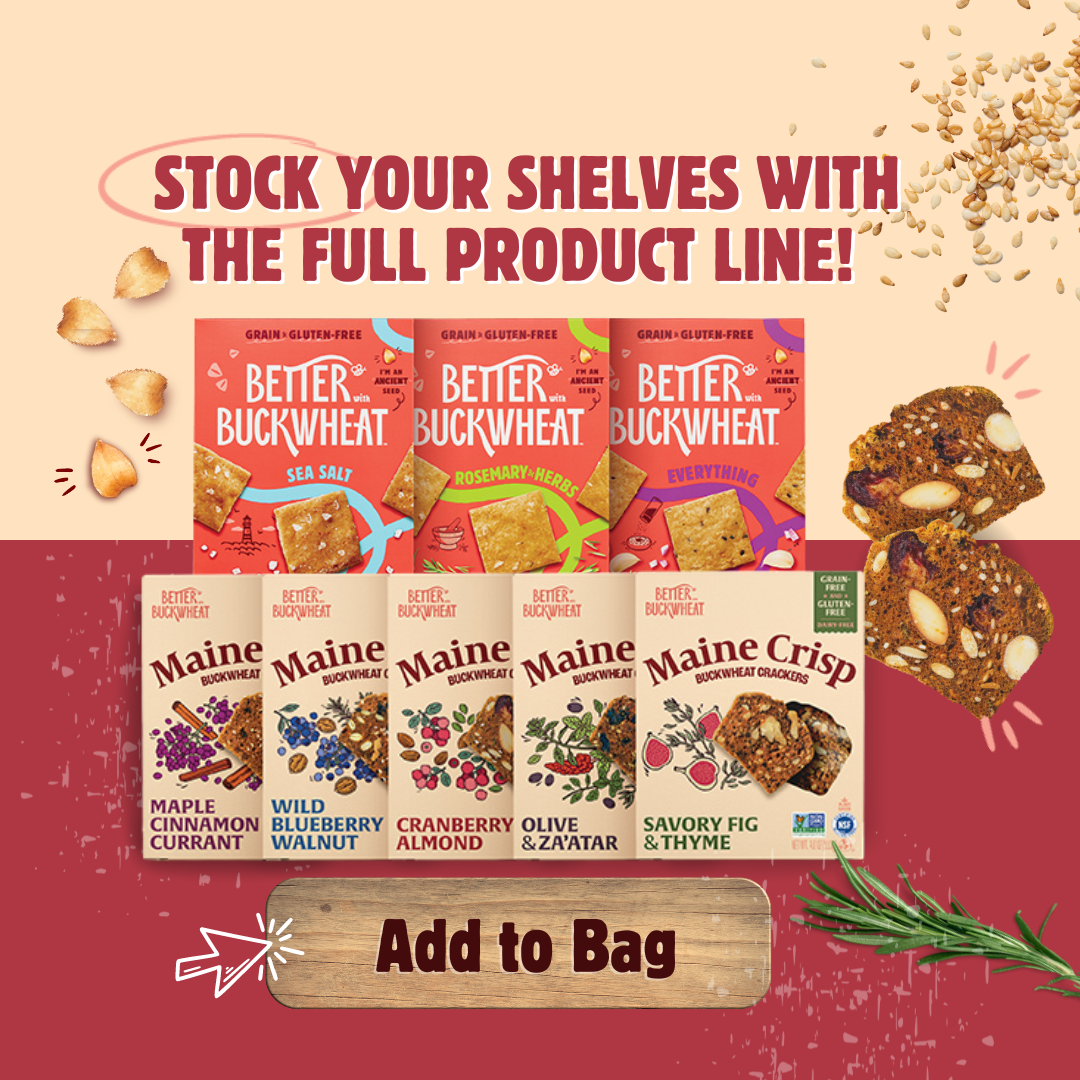 Maine Crisp | Better with Buckwheat - Cranberry Almond Crisps | Gluten-Free Crackers | Charcuterie