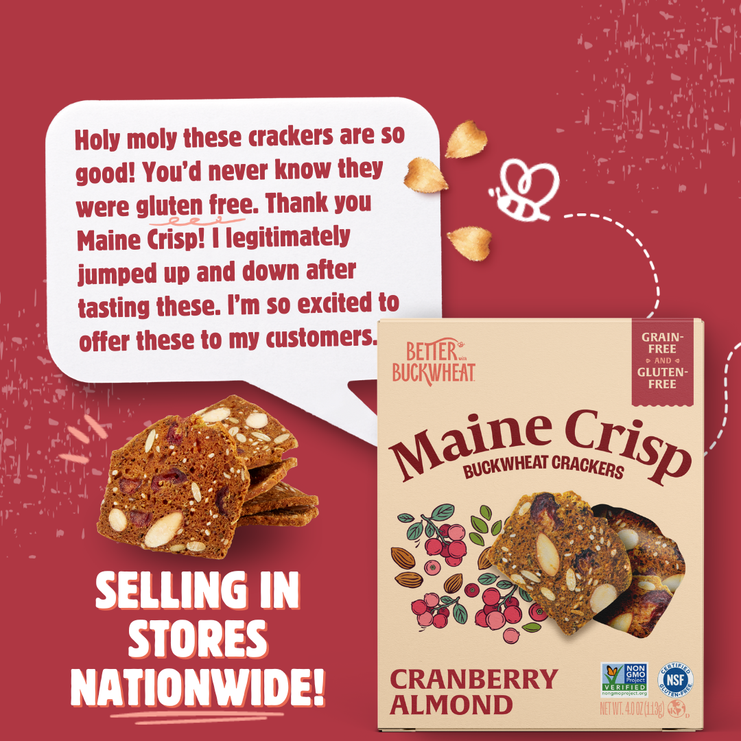 Maine Crisp | Better with Buckwheat - Cranberry Almond Crisps | Gluten-Free Crackers | Charcuterie