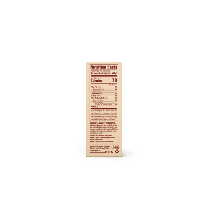 Maine Crisp | Better with Buckwheat - Cranberry Almond Crisps | Gluten-Free Crackers | Charcuterie