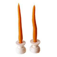Happy Organics - BEESWAX CARROT TAPER CANDLE PAIR - 2