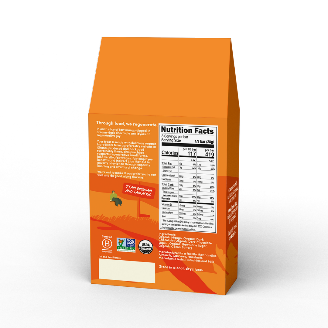 GoodSAM Foods - 70% Dark Chocolate Dipped  Mango (3.5oz)