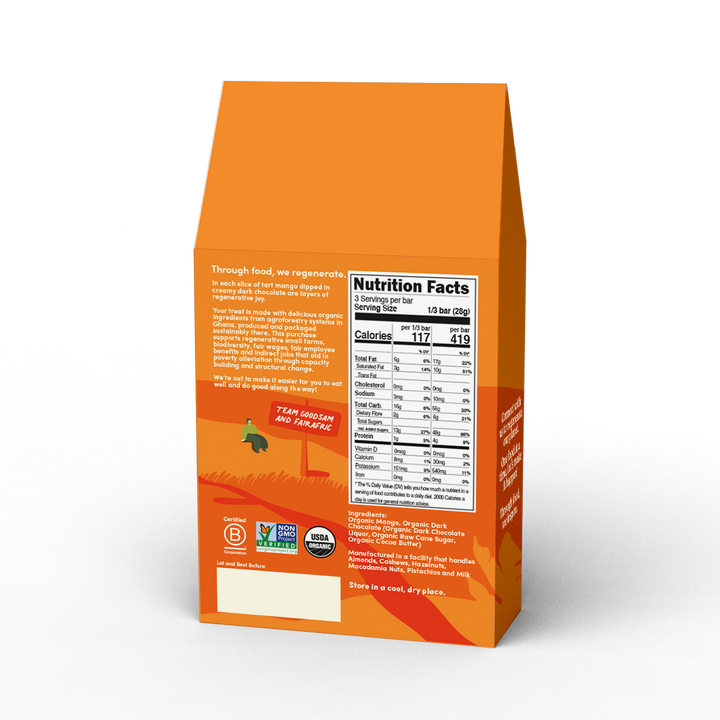 GoodSAM Foods - 70% Dark Chocolate Dipped  Mango (3.5oz)