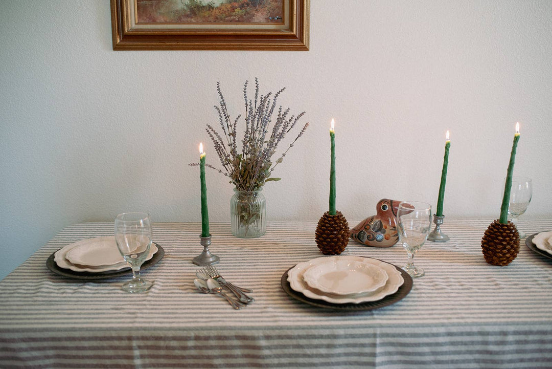 Happy Organics - Beeswax Asparagus Candle Taper Pair (2)