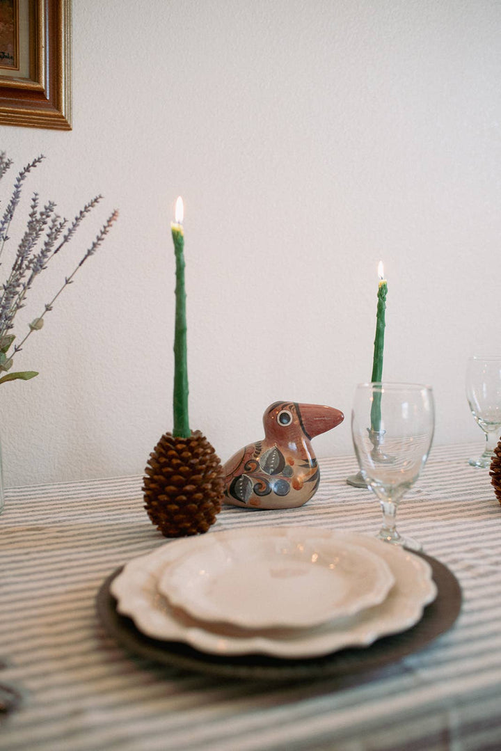 Happy Organics - Beeswax Asparagus Candle Taper Pair (2)