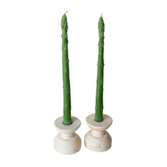 Happy Organics - Beeswax Asparagus Candle Taper Pair (2)