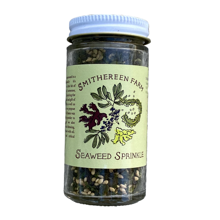 A jar of Smithereen Farm Seaweed Sprinkle